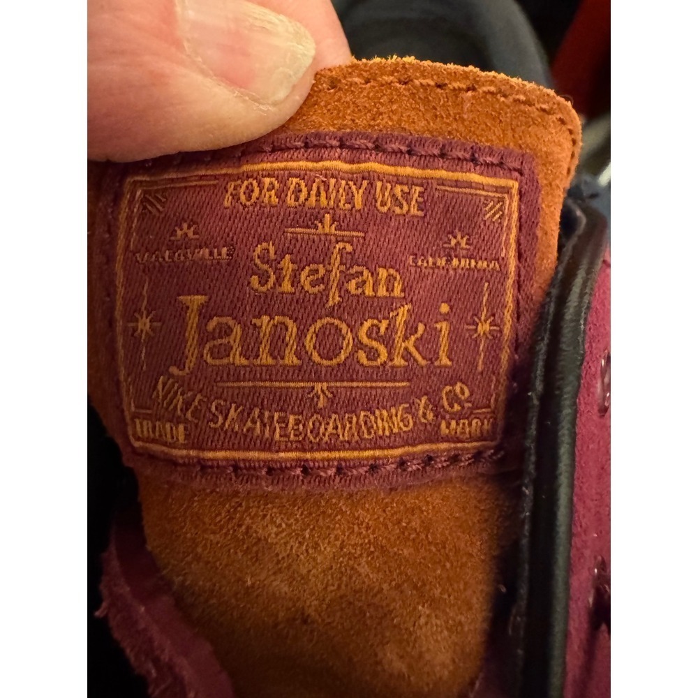 Nike SB Zoom Stefan Janoski Low Top Burgundy Pink Suede Skater Sneaker Shoes - Picture 11 of 14